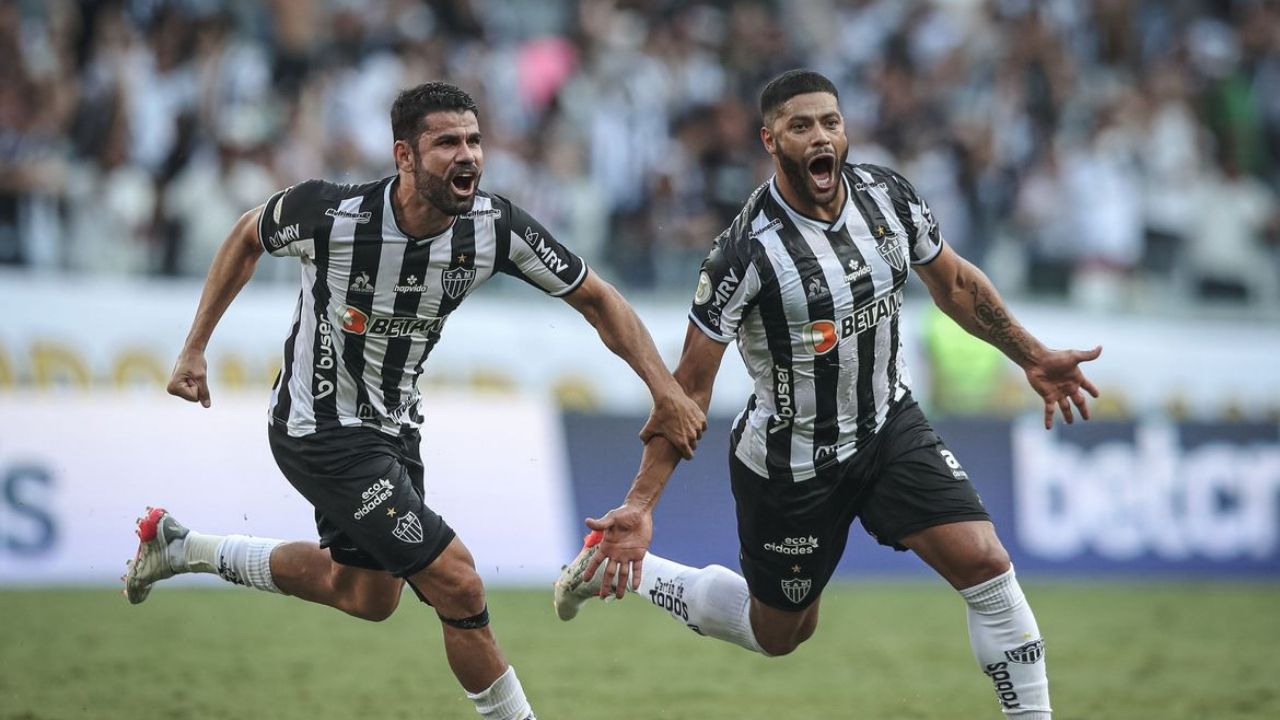 Hulk comemora gol da vitória contra Fluminense. Galo está muito próximo de fim de jejum de 50 anos. (P. Souza/Atlético-MG/Cortesia)