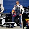 Brunno Senna e Juan Pablo Montoya na época que correram pela Williams, com Frank Williams no detalhe (Montagem/Williams)