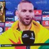 Weverton em entrevista depois de final contra Flamengo pela Libertadores e ator Paulo Betti no destaque (SBT/Globoplay/Montagem)