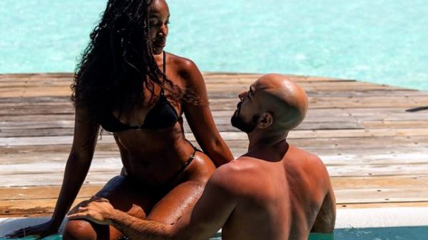 Iza com o marido Sérgio Santos durante viagem recente às Maldivas (Instagram)