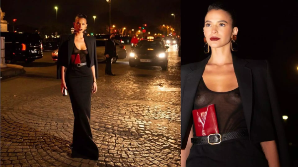 Em visita à semana de moda de Paris, Bruna Marquezine arrasa em look transparente (Reprodução)