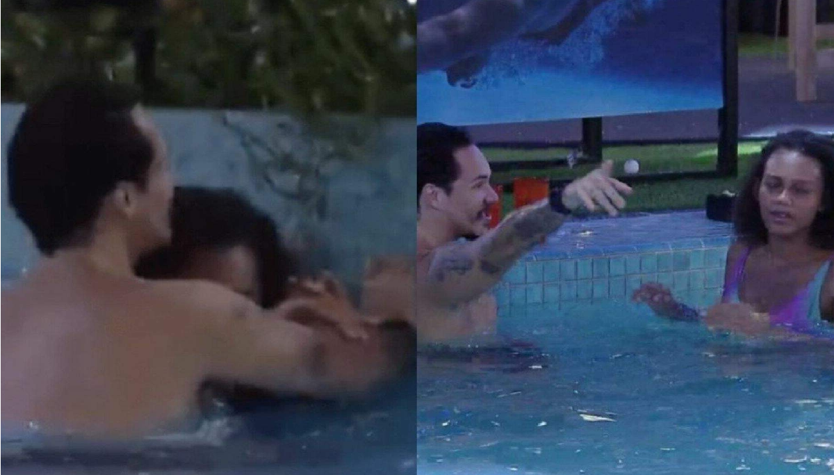 Edição de BBB traz uma visão diferente do episódio que ocorreu entre Eli e Jessi na piscina e gerou repercussão na Web (Reprodução)
