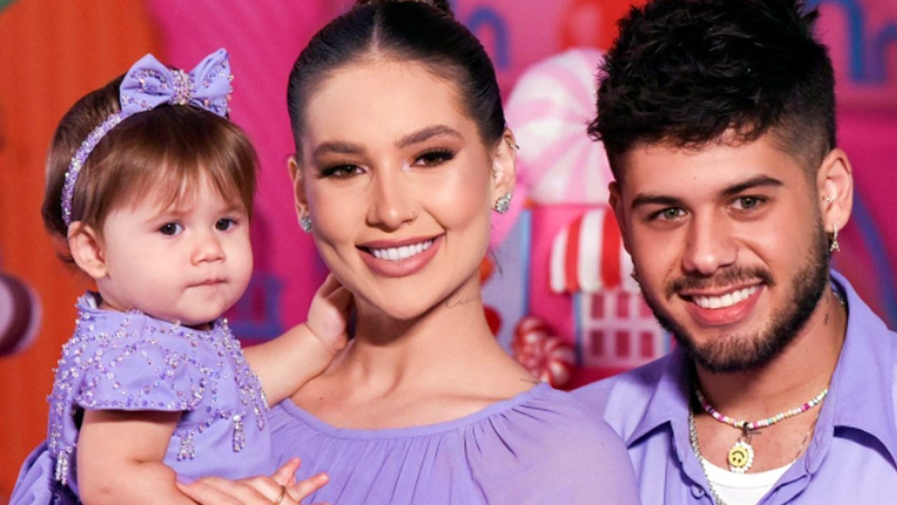Virginia Fonseca posa com o marido Zé Felipe e a filha Maria Alice (Instagram)