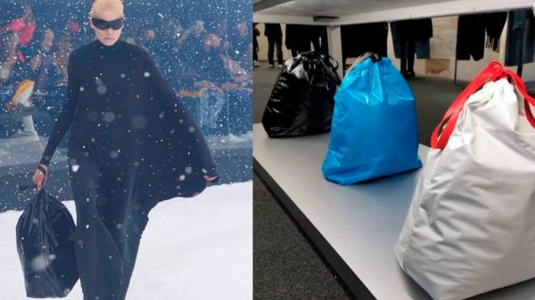 Bolsa controversa da grife de luxo Balenciaga gerou vários memes nas redes sociais (Montagem/Reprodução)