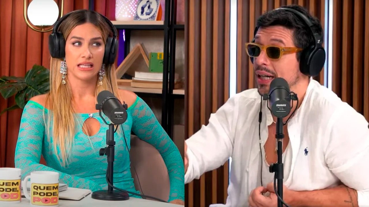 João Vicente e Giovanna Ewbank relembram "treta" durante bate papo em podcast (Reprodução)