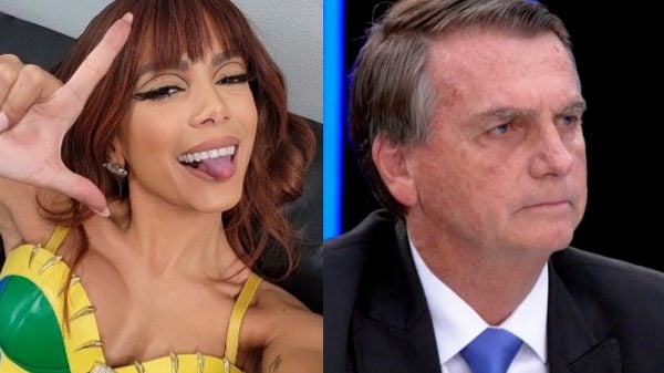 Anitta causou reações dos internautas ao comentar entrevista de Jair Bolsonaro e compartilhar meme (Montagem/Reprodução)