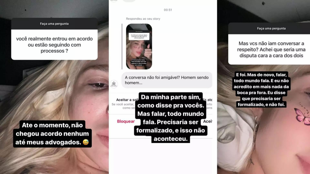 Karoline Lima desabafando sobre o processo movido pelo ex, o jogador Éder Militão. (Foto: Reprodução/Instagram)