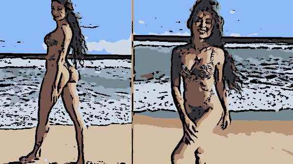 Aline Campos arrasa com seu corpo surreal em dia de praia (Montagem/Instagram)