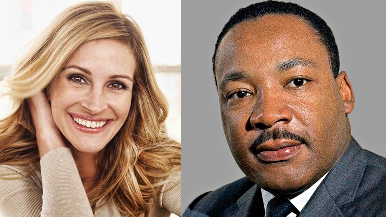 Julia Roberts revelou que Martin Luther King Jr pagou despesas do seu nascimento (Montagem/Reprodução/Divulgação)Julia Roberts revelou que Martin Luther King Jr pagou despesas do seu nascimento (Montagem/Reprodução/Divulgação)