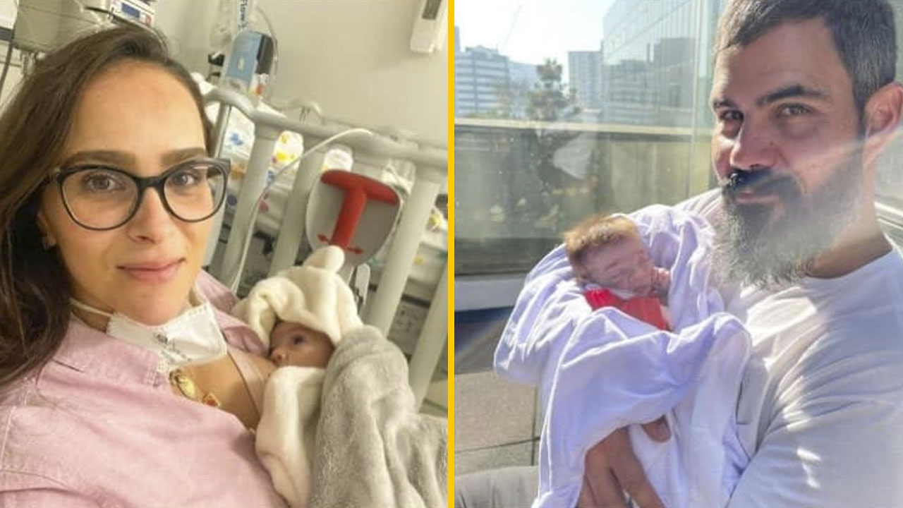 Letícia Cazarré, esposa de Juliano Cazarré, pediu orações para a filha Maria Guilhermina(Montagem/Instagram)