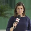 Isabela Camargo teve crise de tosse durante entrada ao vivo no programa "Em Pauta" (Reprodução)