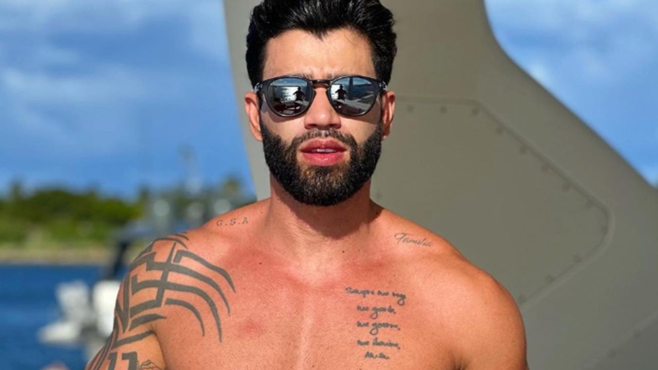 Gusttavo Lima virou assunto ao surgir de sunga curtindo passeio de lancha (Instagram)