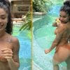 Aline Campos encanta seguidores com registro feito na piscina (Montagem/Instagram)