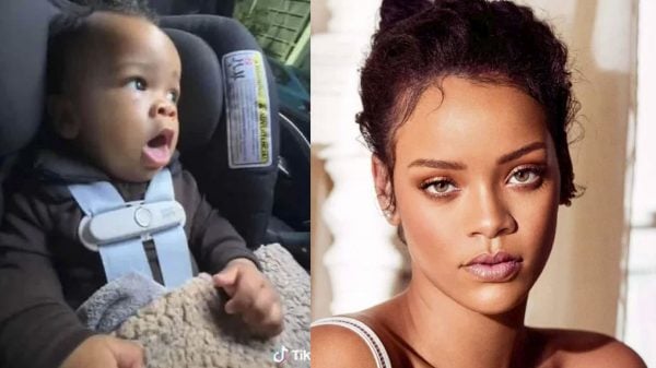 Rihanna encantou fãs ao mostrar rostinho do seu bebê em vídeo (Montagem/Reprodução/Divulgação)