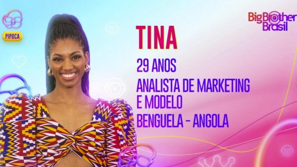 A angolana Tina promete agitar a pipoca com seu jeito sincero e direto (Reprodução/TV Globo)