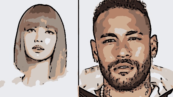 Lisa, do Blackpink, surgiu em foto com Neymar nas redes e ganhou elogios dos fãs (Montagem/Reprodução)