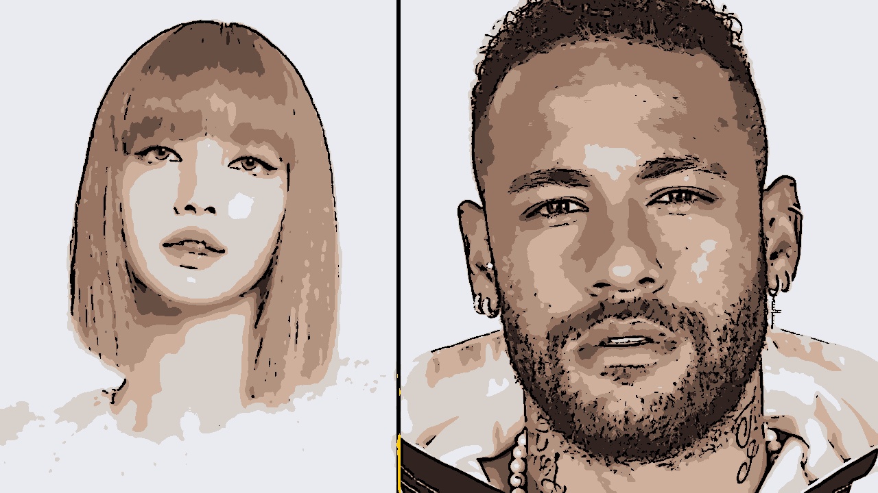 Lisa, do Blackpink, surgiu em foto com Neymar nas redes e ganhou elogios dos fãs (Montagem/Reprodução)