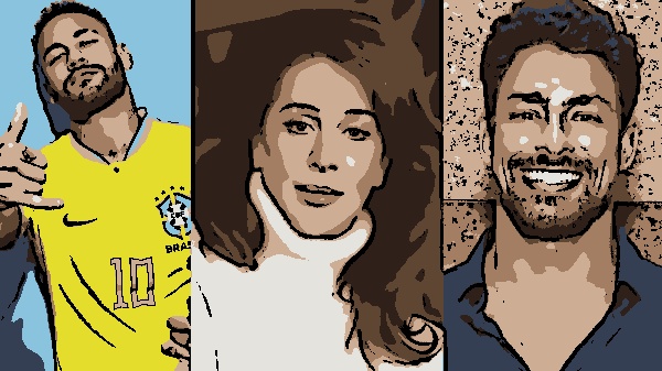 Neymar, Claudia Raia e Cauã Reymond tem um equipamento em comum (Montagem/Divulgação)