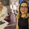 Sônia Abrão e Márcia Piovesan na bancada do programa "A Tarde É Sua"