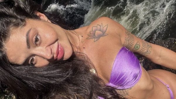 Aline Campos arrasa em cliques compartilhados em dia de cachoeira