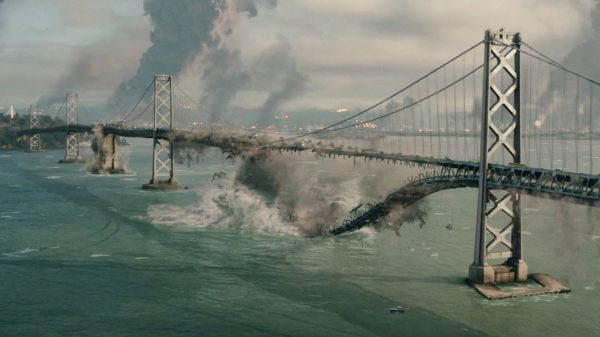 Cena do filme Terremoto, sobre a falha geológica de San Andreas (Reproducão)