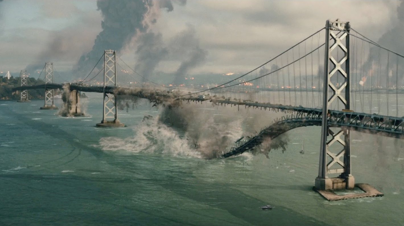 Cena do filme Terremoto, sobre a falha geológica de San Andreas (Reproducão)
