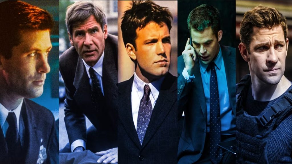 Alec Baldwin, Harrison Ford, Ben Affleck, Chris Pine e John Krasinsky como Jack Ryan (Montagem)