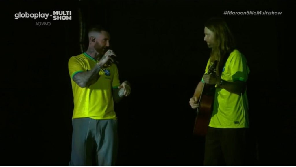 Adam Levine (Maroon 5) faz declaração de amor ao Brasil (Reprodução/Globoplay)