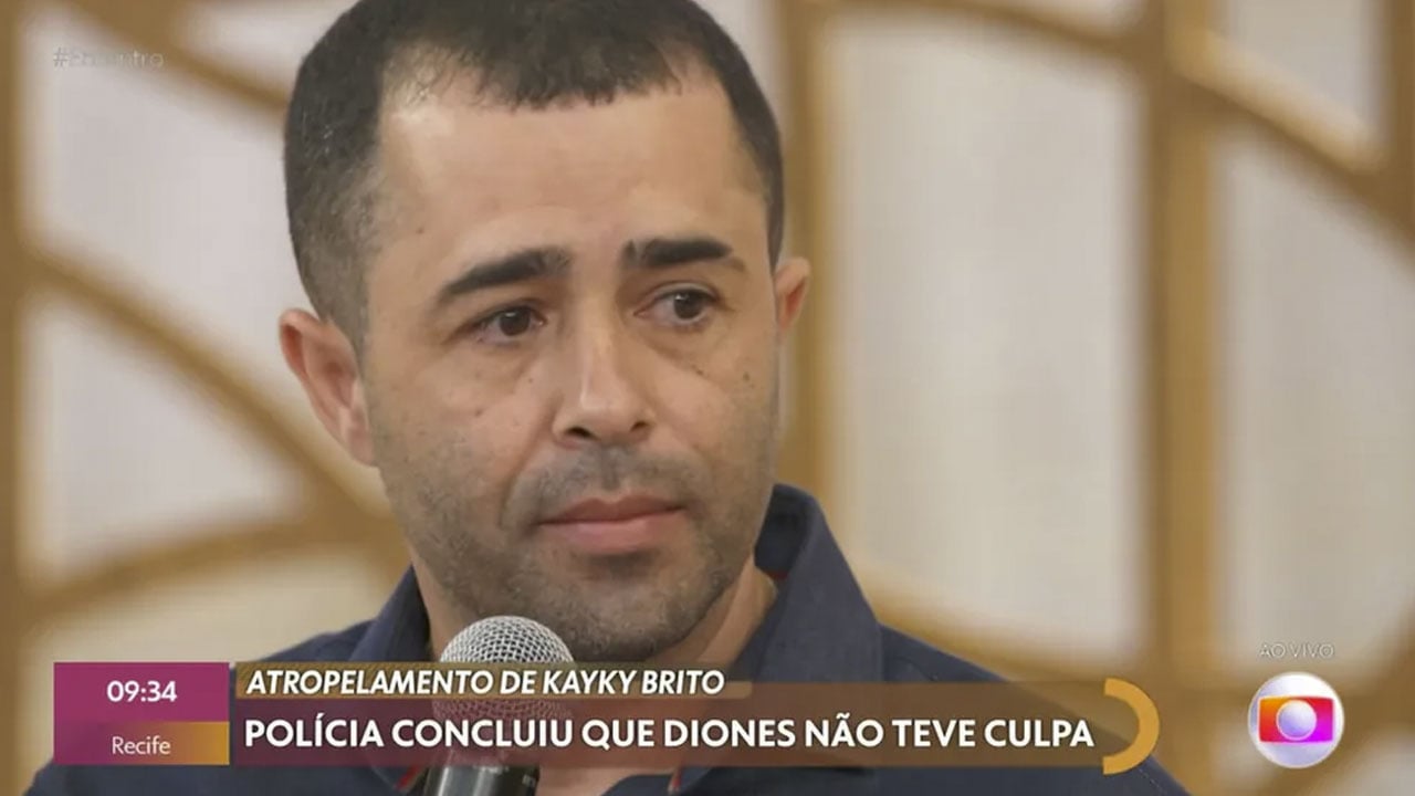 Diones Coelho da Silva se emocionou no programa "Encontro" com Patrícia Poeta