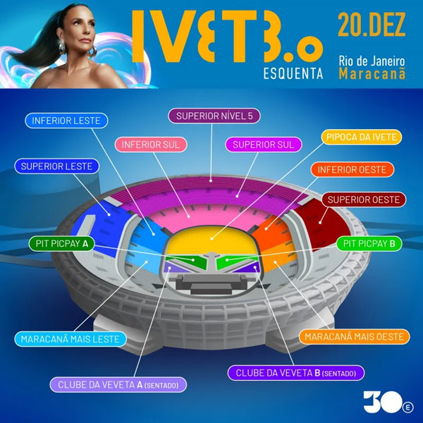 Ivete no Maracanã ingressos estão à venda; veja detalhes Ivete no Maracanã ingressos estão à venda; veja detalhes