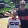 Roberto Justus posa com a filha Rafinha Justus, a caminho do jogo do São Paulo