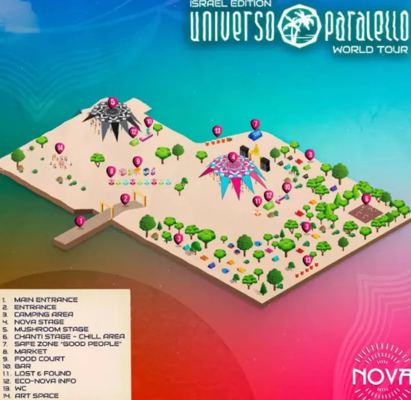 Mapa do festival compartilhado nas redes sociais pelos organizadores do Festival