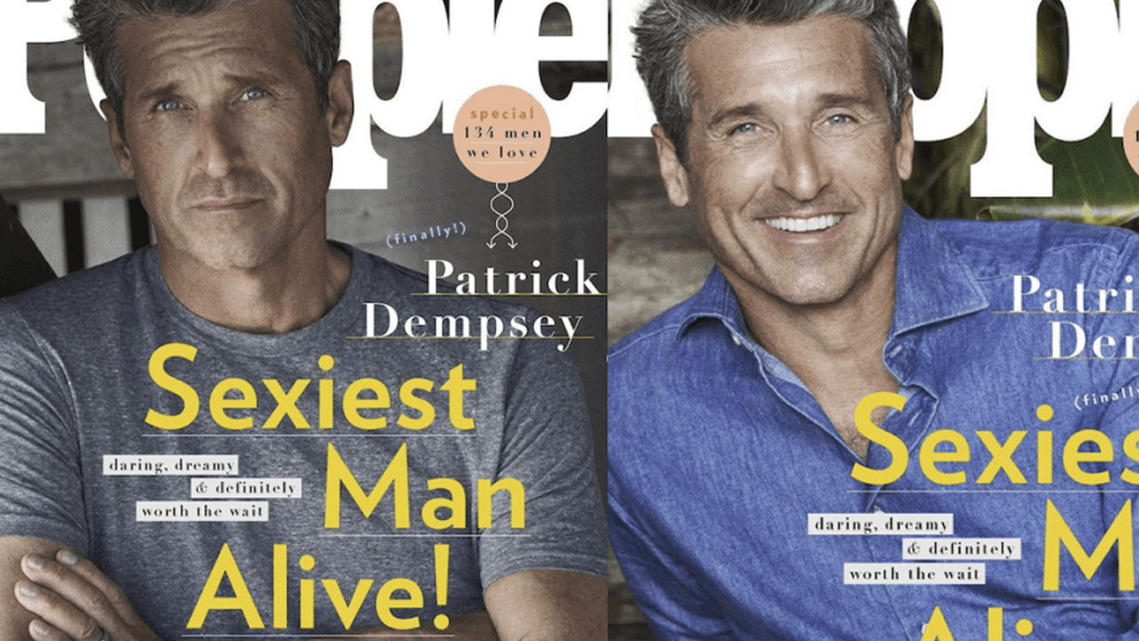 O ator Patrick Dempsey, 57 anos, na capa da edição especial de "Homem mais sexy do mundo" da revista People