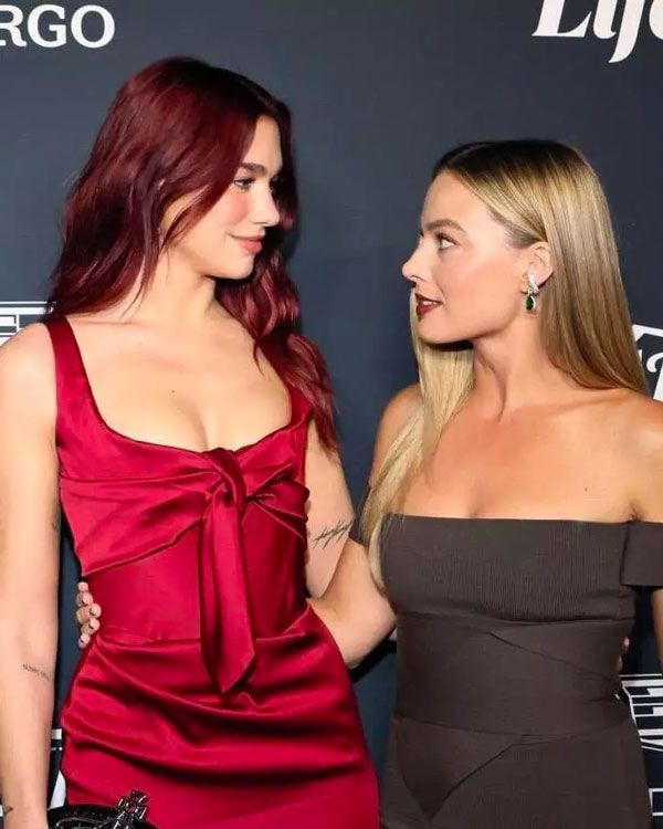 Dua Lipa e Margot Robbie roubam a cena com sua beleza no tapete vermelho