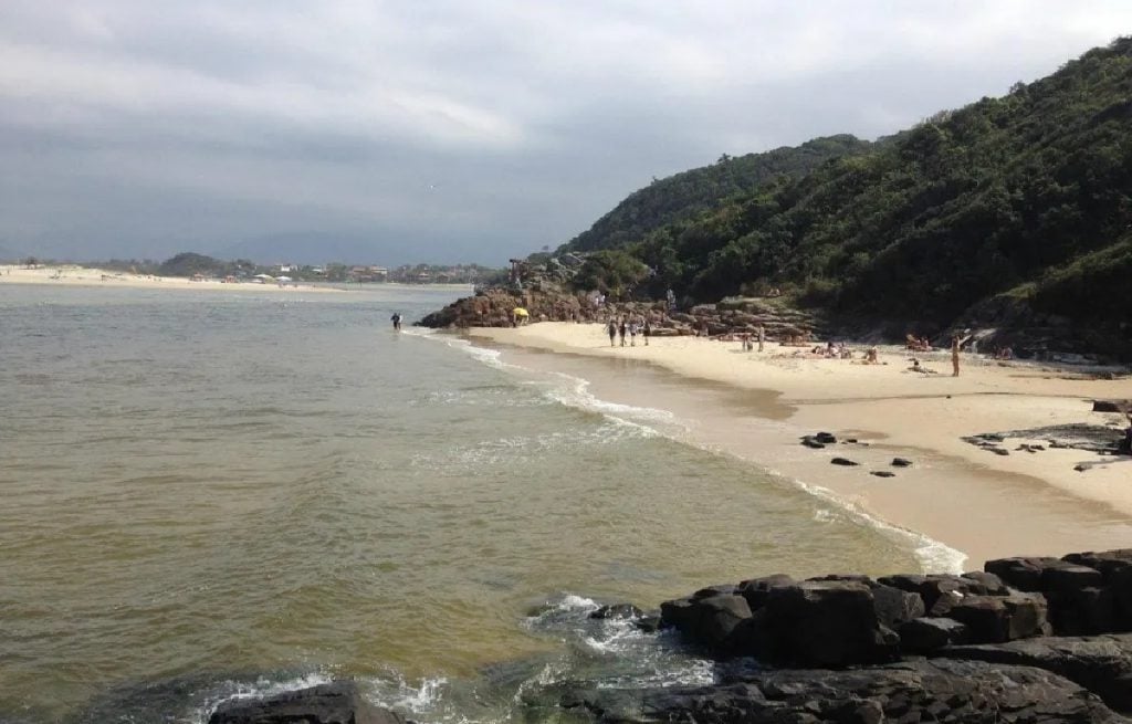Praia de nudismo  de Pedras Altas, em Palhoça/SC (Foto: Tripadvisor/Reprodução)