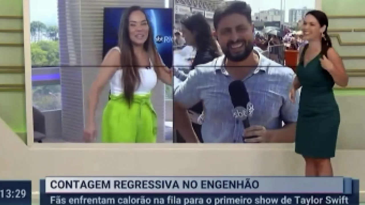 A entrevista de Fabiano Martinez ao vivo na fila do show de Taylor Swift arrancou gargalhadas no estúdio