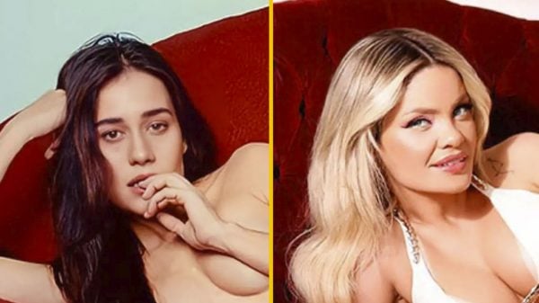 A atriz Dara Diniz recriou foto icônica de Alessandra Negrini para a revista Playboy